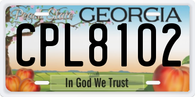 GA license plate CPL8102