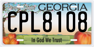 GA license plate CPL8108