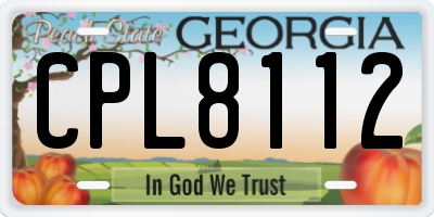GA license plate CPL8112