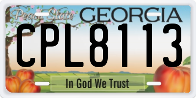 GA license plate CPL8113
