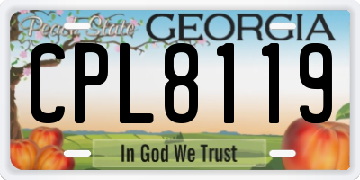 GA license plate CPL8119