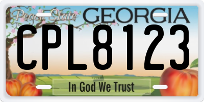 GA license plate CPL8123