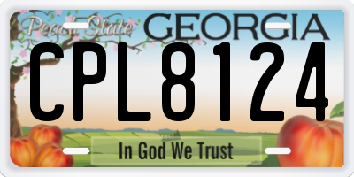 GA license plate CPL8124