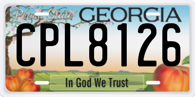GA license plate CPL8126
