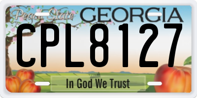GA license plate CPL8127