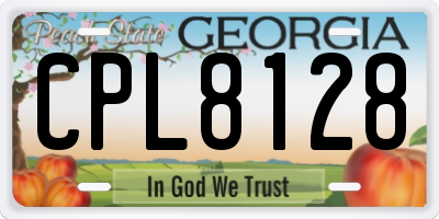 GA license plate CPL8128