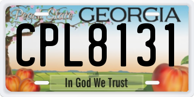 GA license plate CPL8131