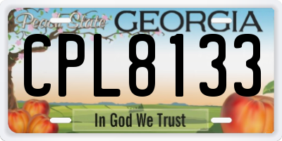 GA license plate CPL8133