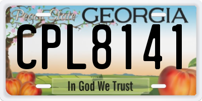GA license plate CPL8141