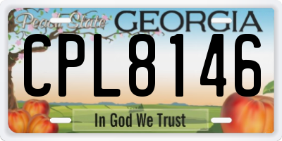 GA license plate CPL8146