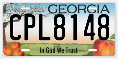 GA license plate CPL8148