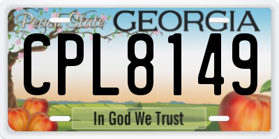GA license plate CPL8149