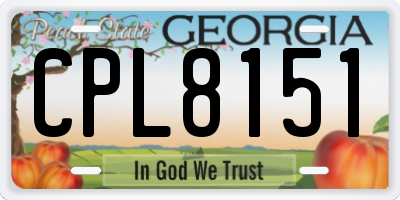 GA license plate CPL8151