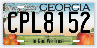 GA license plate CPL8152