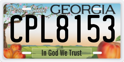GA license plate CPL8153