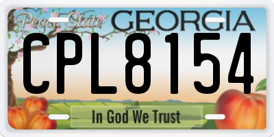 GA license plate CPL8154