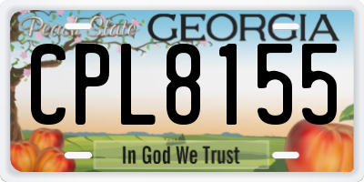 GA license plate CPL8155