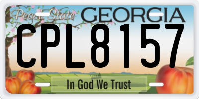 GA license plate CPL8157