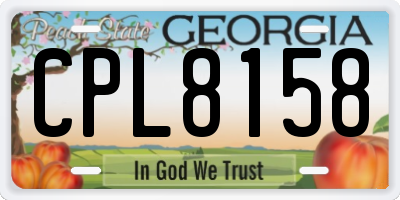 GA license plate CPL8158