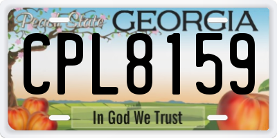 GA license plate CPL8159