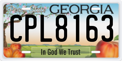 GA license plate CPL8163