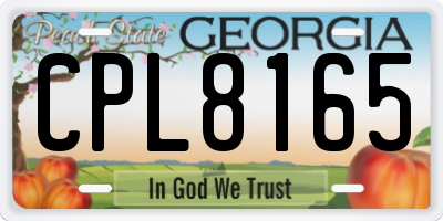 GA license plate CPL8165