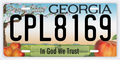 GA license plate CPL8169