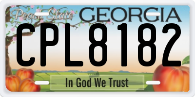 GA license plate CPL8182