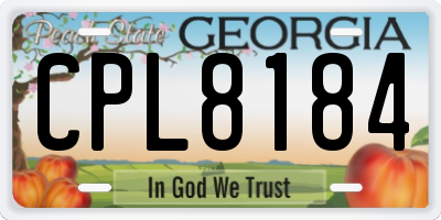 GA license plate CPL8184