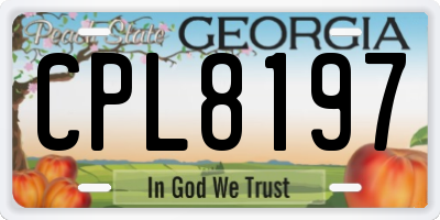 GA license plate CPL8197