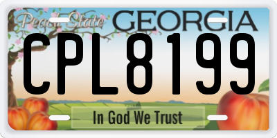 GA license plate CPL8199