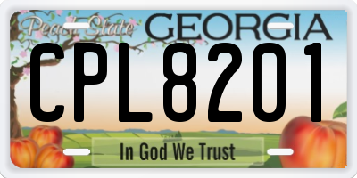 GA license plate CPL8201