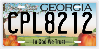 GA license plate CPL8212