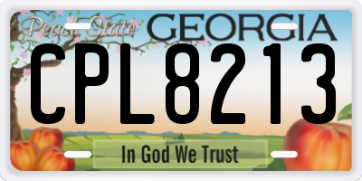 GA license plate CPL8213