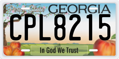 GA license plate CPL8215
