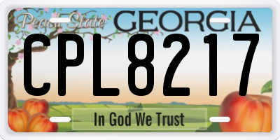 GA license plate CPL8217