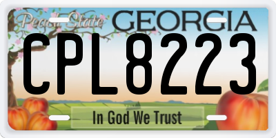 GA license plate CPL8223