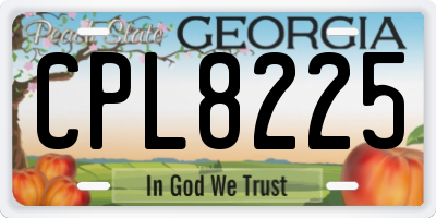 GA license plate CPL8225
