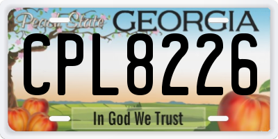 GA license plate CPL8226