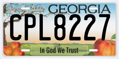 GA license plate CPL8227