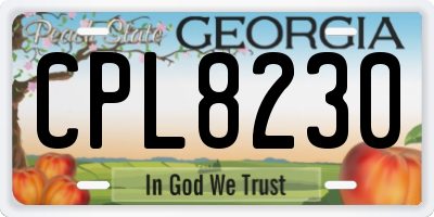 GA license plate CPL8230