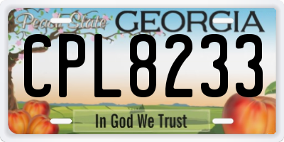 GA license plate CPL8233
