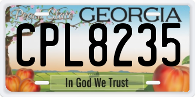 GA license plate CPL8235