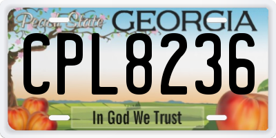 GA license plate CPL8236