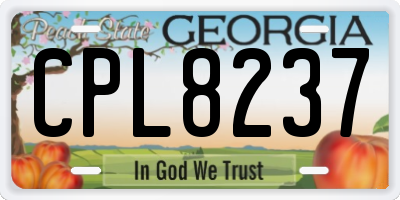 GA license plate CPL8237