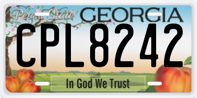 GA license plate CPL8242