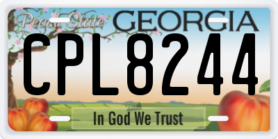 GA license plate CPL8244