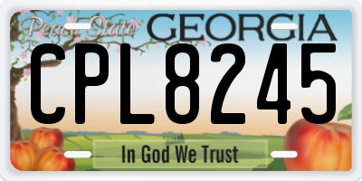 GA license plate CPL8245