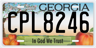 GA license plate CPL8246