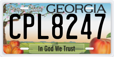 GA license plate CPL8247